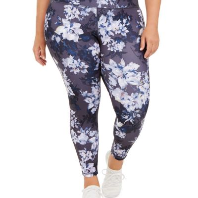 Ideology Womens Plus Size Botanic Printed Leggings 3X